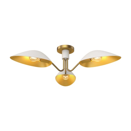 A large image of the Alora Lighting SF550332 White / Aged Gold