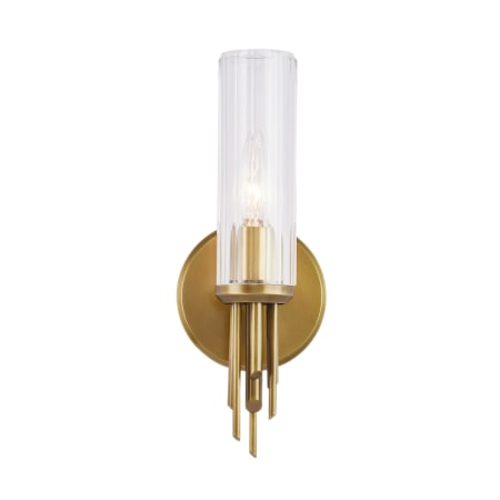 A large image of the Alora Lighting WV335103CR Ribbed Glass / Vintage Brass