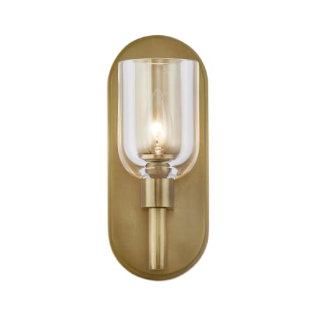 A large image of the Alora Lighting WV338101CC Clear Crystal / Vintage Brass