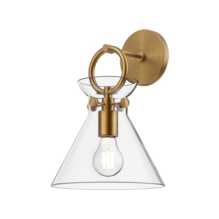 A large image of the Alora Lighting WV412509 Aged Gold / Clear Glass