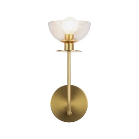 A large image of the Alora Lighting WV515205 Brushed Gold / Clear Glass