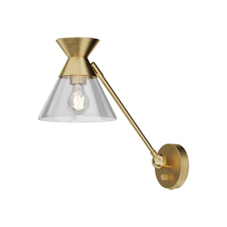 A large image of the Alora Lighting WV521008 Brushed Gold / Clear Glass