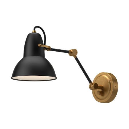 A large image of the Alora Lighting WV576027 Matte Black / Aged Gold