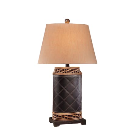 A large image of the Ambience AM 12180 Dark Brown Leather With Rattan