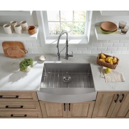 A large image of the American Standard 18SB.9302200A American Standard-18SB.9302200A-Lifestyle View with Basin Rack
