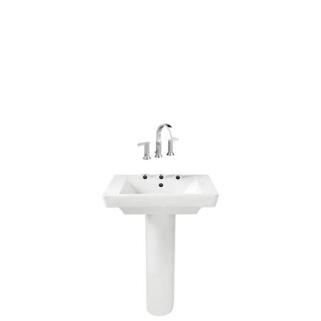 American Standard Boulevard Powder Room 2 A White Polished Chrome Bathroom Package With 24 Pedestal Sink And Widespread Faucet Faucetdirect Com - American Standard Boulevard 17 Undermount Porcelain Bathroom Sink