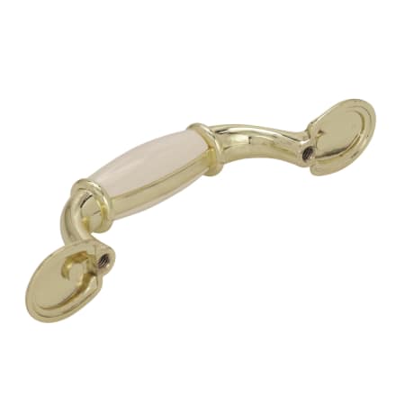 A large image of the Amerock 245 Amerock-245-Side View in Almond and Polished Brass