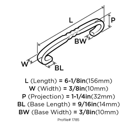 A large image of the Amerock BP1785 Amerock-BP1785-Dimensions of Angle View