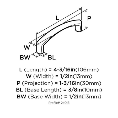 A large image of the Amerock BP24018 Amerock-BP24018-Dimensions of Angle View