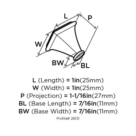 A large image of the Amerock BP26131 Amerock-BP26131-Dimensions of Back View