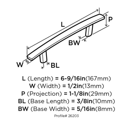 A large image of the Amerock BP26203 Amerock-BP26203-Dimensions of Angle View