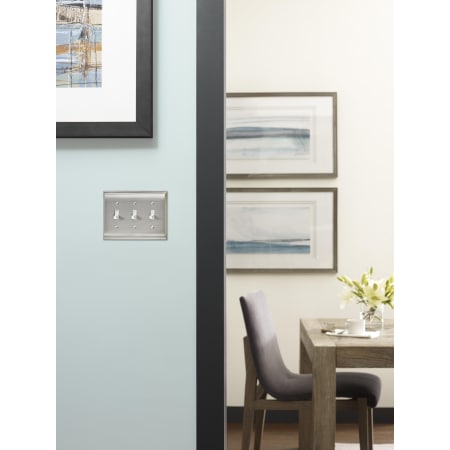 A large image of the Amerock BP36502 Amerock-BP36502-Satin Nickel on Doorway