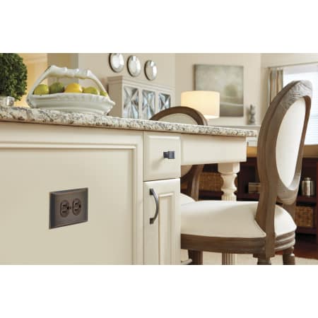 A large image of the Amerock BP36508 Amerock-BP36508-Oil Rubbed Bronze on White Cabinets