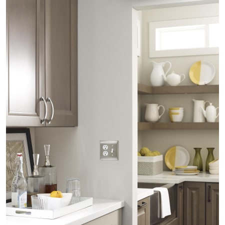 A large image of the Amerock BP36510 Amerock-BP36510-Satin Nickel on White Wall