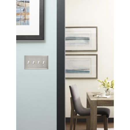 A large image of the Amerock BP36517 Amerock-BP36517-Satin Nickel on Doorway