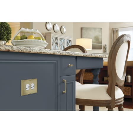 A large image of the Amerock BP36522 Amerock-BP36522-Golden Champagne on Gray Cabinets