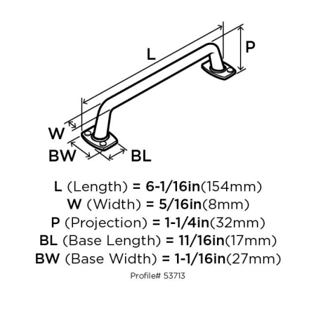 A large image of the Amerock BP53713 Amerock-BP53713-Dimensions of Angle View