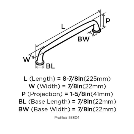 A large image of the Amerock BP53804 Amerock-BP53804-Dimensions of Angle View