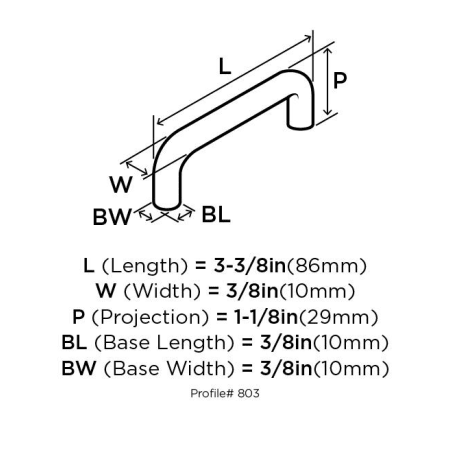 A large image of the Amerock BP803 Amerock-BP803-Dimensions of Angle View