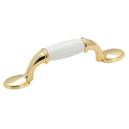 A large image of the Amerock 245 White/Polished Brass