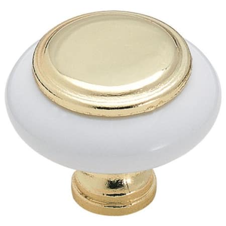 A large image of the Amerock BP76246 White/Bright Brass