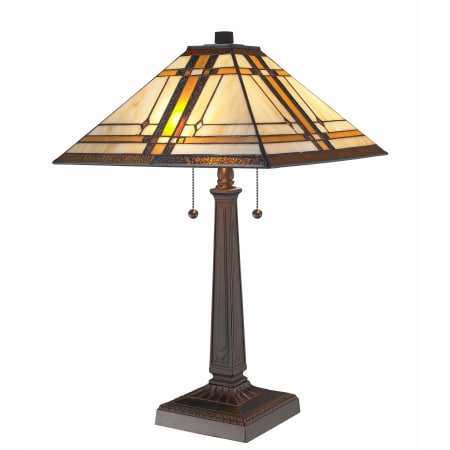 Amora Lighting Am1053tl14 Dark Brown 2 Light 22 1 2 Tall Buffet Table Lamp With Mission Style Shade