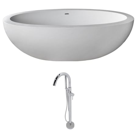 A large image of the Anzzi FT504-0025 White Matte / Polished Chrome