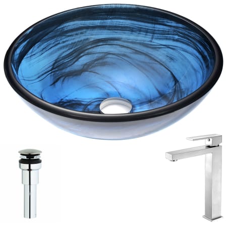 A large image of the Anzzi LSAZ048-096 Sapphire Wisp / Brushed Nickel