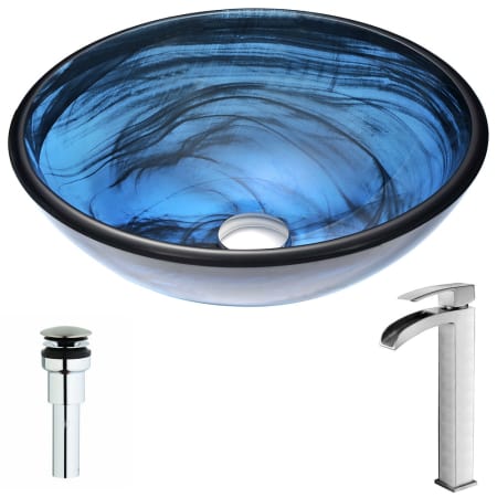 A large image of the Anzzi LSAZ048-097 Sapphire Wisp / Polished Chrome
