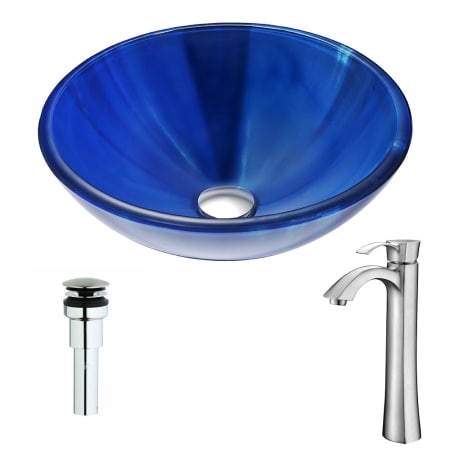 A large image of the Anzzi LSAZ051-095 Lustrous Blue / Brushed Nickel
