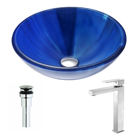 A large image of the Anzzi LSAZ051-096 Lustrous Blue / Brushed Nickel