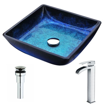 A large image of the Anzzi LSAZ056-097 Blazing Blue / Polished Chrome