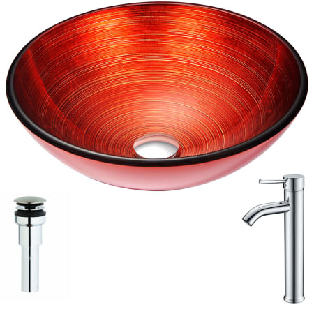 A large image of the Anzzi LSAZ057-041 Lustrous Red / Polished Chrome