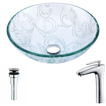 A large image of the Anzzi LSAZ065-022 Clear Floral / Polished Chrome