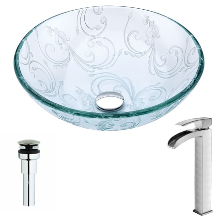 A large image of the Anzzi LSAZ065-097 Clear Floral / Brushed Nickel