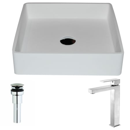 A large image of the Anzzi LSAZ602-096 White Matte / Brushed Nickel