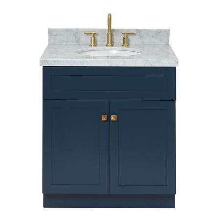 A large image of the Ariel F031SCWOVO Midnight Blue / Carrara White Top