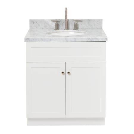 A large image of the Ariel F031SCWOVO White / Carrara White Top