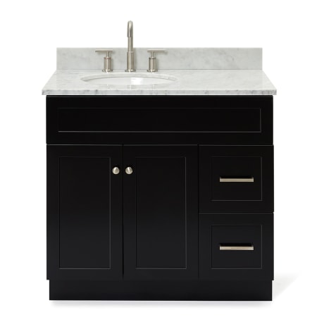 A large image of the Ariel F037SLCW2OVO Black / Carrara White Top