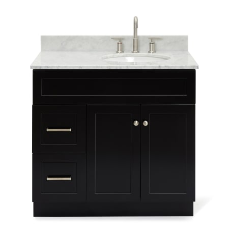 A large image of the Ariel F037SRCW2OVO Black / Carrara White Top