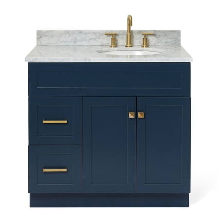 A large image of the Ariel F037SRCW2OVO Midnight Blue / Carrara White Top