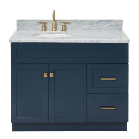 A large image of the Ariel F043SLCW2OVO Midnight Blue / Carrara White Top