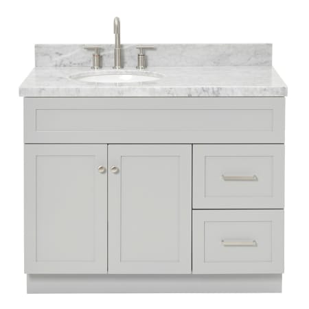 A large image of the Ariel F043SLCWOVO Grey / Carrara White Top