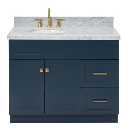 A large image of the Ariel F043SLCWOVO Midnight Blue / Carrara White Top