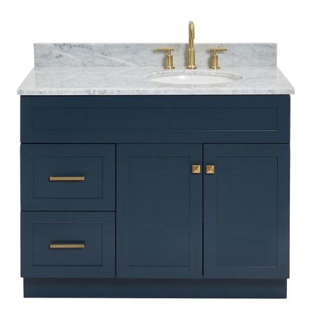 A large image of the Ariel F043SRCW2OVO Midnight Blue / Carrara White Top