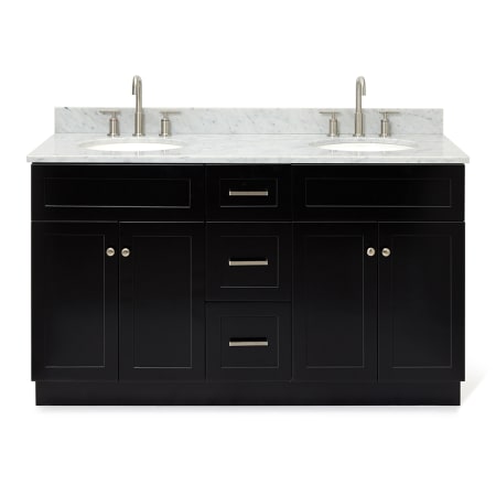 A large image of the Ariel F061DCW2OVO Black / Carrara White Top
