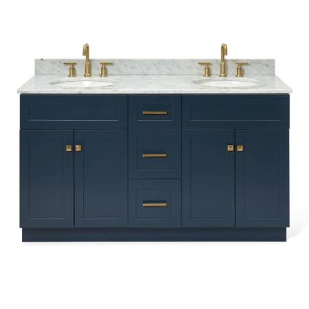 A large image of the Ariel F061DCW2OVO Midnight Blue / Carrara White Top