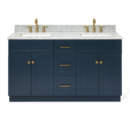 A large image of the Ariel F061DCW2RVO Midnight Blue / Carrara White Top