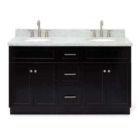 A large image of the Ariel F061DCWOVO Black / Carrara White Top