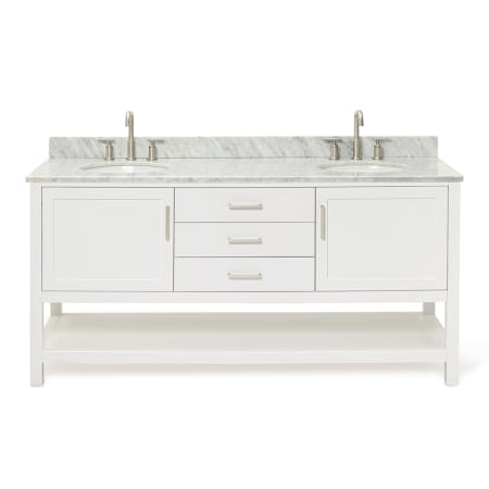 A large image of the Ariel R073DCW2OVO White / Carrara White Top